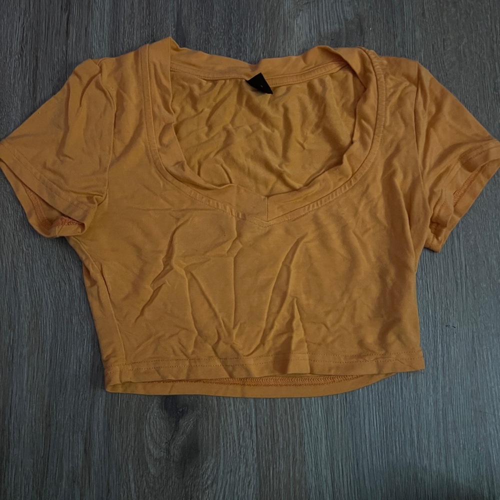 orange crop top